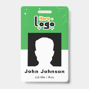 Crachá de identificação de funcionário com logotip