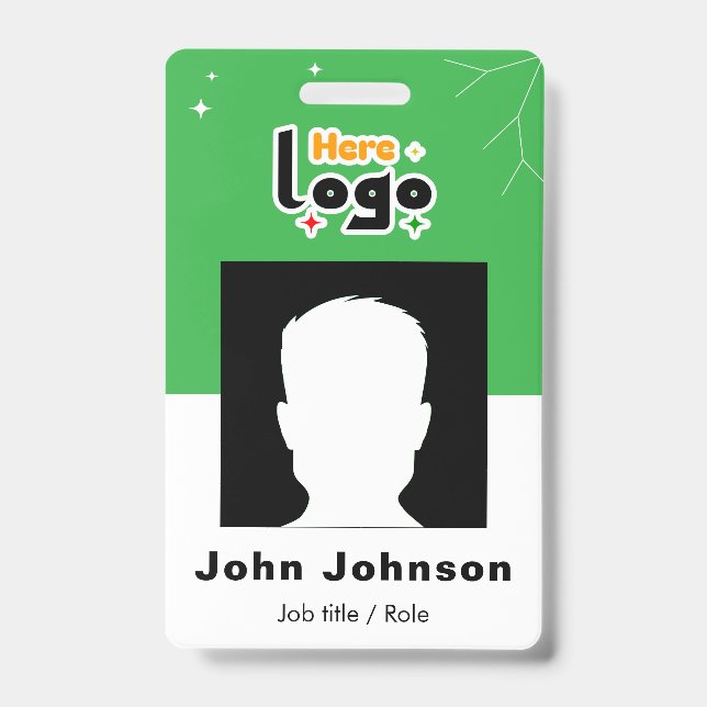 Crachá de identificação de funcionário com logotip (Frente)