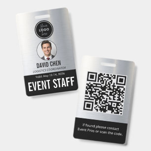Crachá de Identificação de Funcionário de Evento -