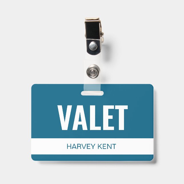 Crachá de Identificação de Funcionário de Valet de (Frente com clip)
