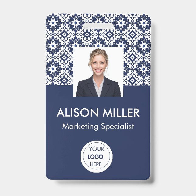 Crachá de Identificação de Funcionário – Foto, Log (Frente)