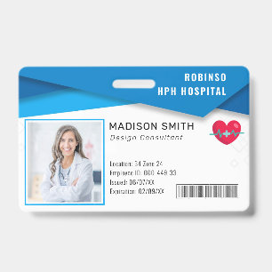 Crachá de Identificação de Funcionário Médico do H