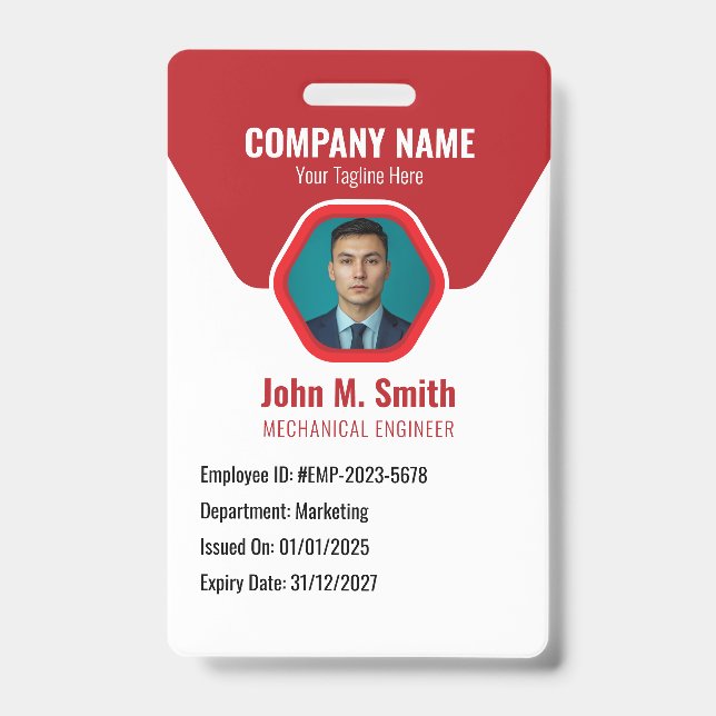 Crachá de Identificação de Funcionário Personalizá (Frente)