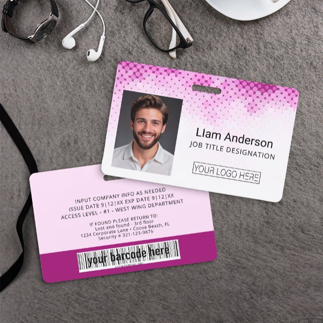 Crachá de Identificação de Funcionário Personaliza (Custom Employee Photo Badge)