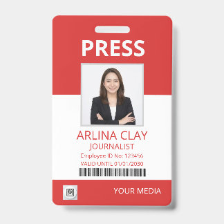 Crachá de Identificação de Imprensa Fotojornalista
