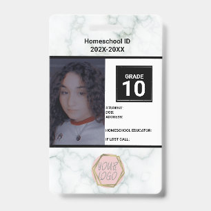 Crachá de identificação de mármore para ensino dom