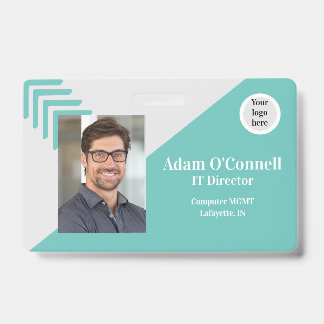 Crachá de identificação de negócios de design simp
