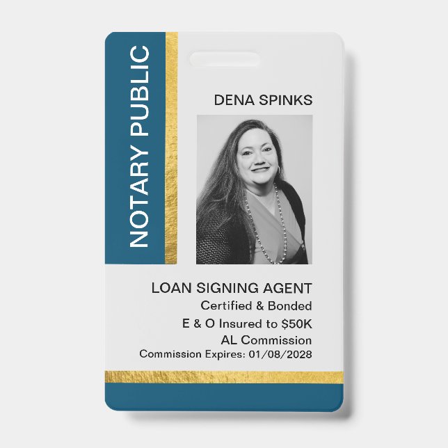 Crachá de Identificação de Notário Público (Frente)