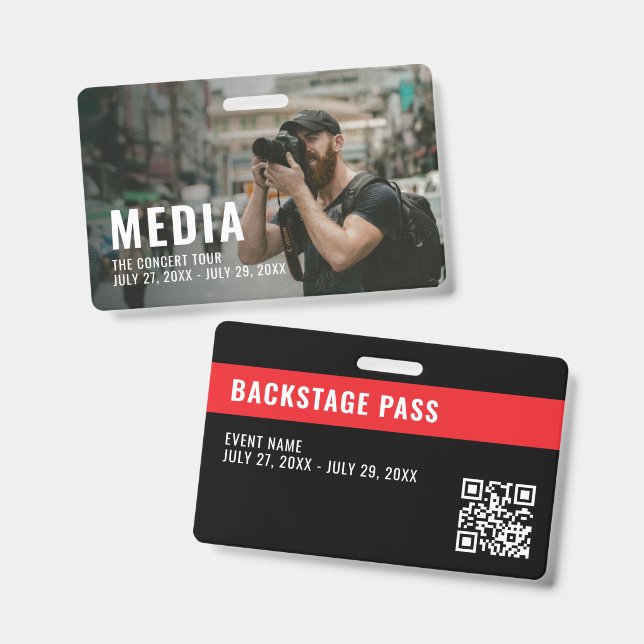 Crachá de identificação de passagem moderna para b (Frente e verso)
