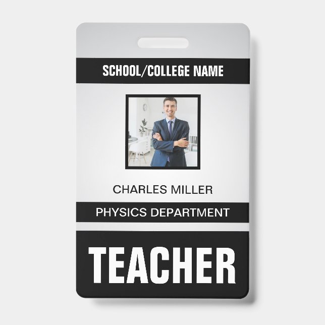 Crachá de Identificação de Professor (Frente)