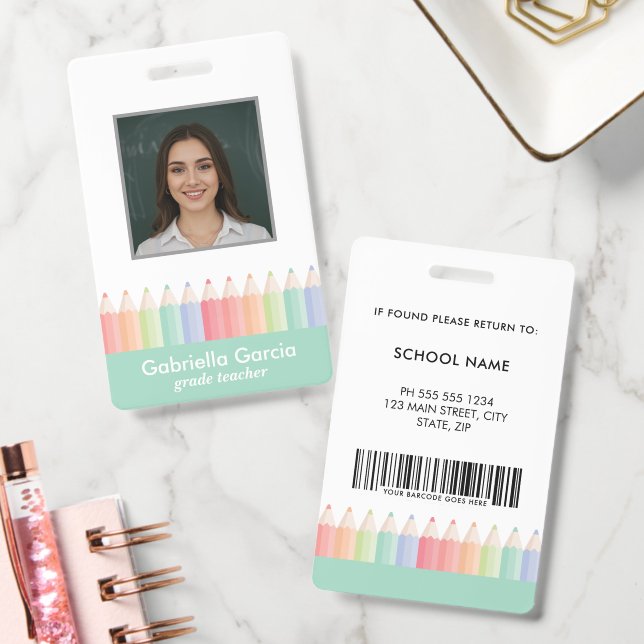 Crachá de Identificação de Professor com Código de (Escritório)