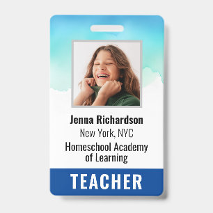 Crachá de identificação de professor de homeschool