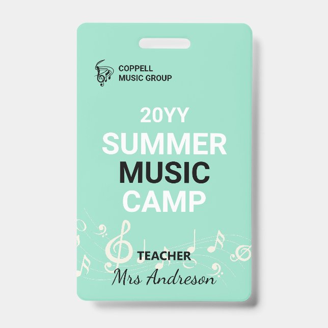 Crachá de identificação de professor do acampament (Frente)