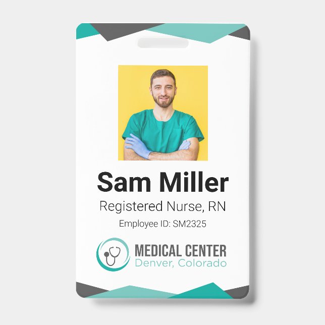 Crachá de identificação do escritório médico de fo (Front)