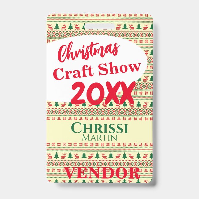 Crachá de identificação do fornecedor do evento de (Frente)