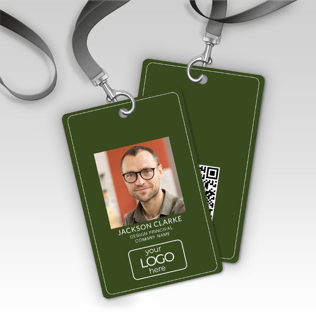 Crachá de Identificação Empresarial Verde Escuro c (Criador carregado)