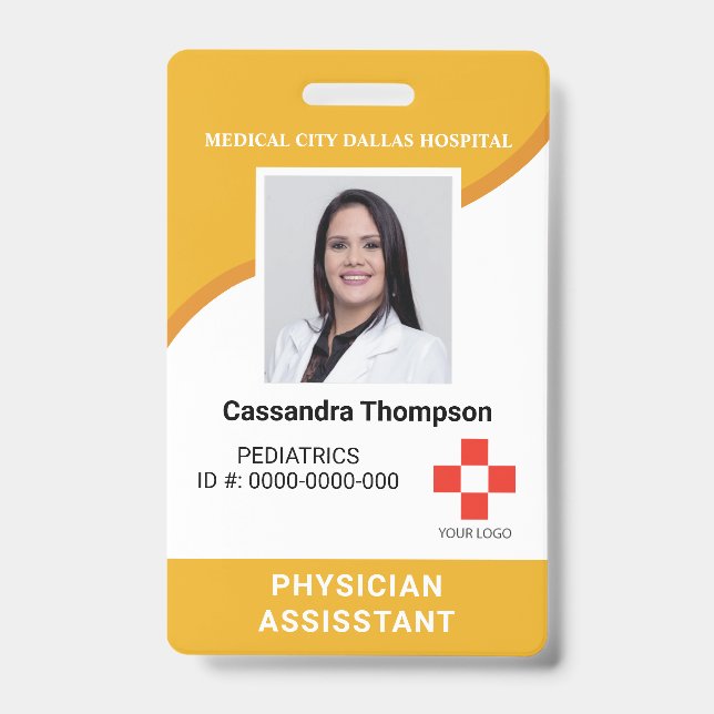 Crachá de Identificação Foto Logo Amarelo Funcioná (Frente)
