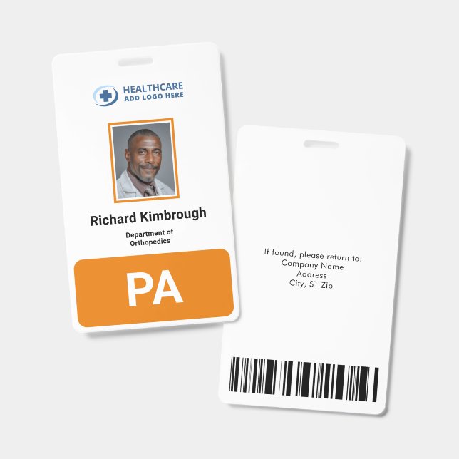 Crachá de Identificação Fotográfica Personalizado  (Frente e verso)