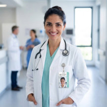 Crachá de Identificação Médica Verde-Mint Moderno
