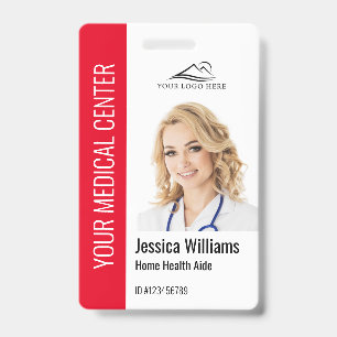 Crachá de Identificação Médico de Auxiliar de Saúd