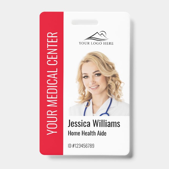 Crachá de Identificação Médico de Auxiliar de Saúd (Frente)