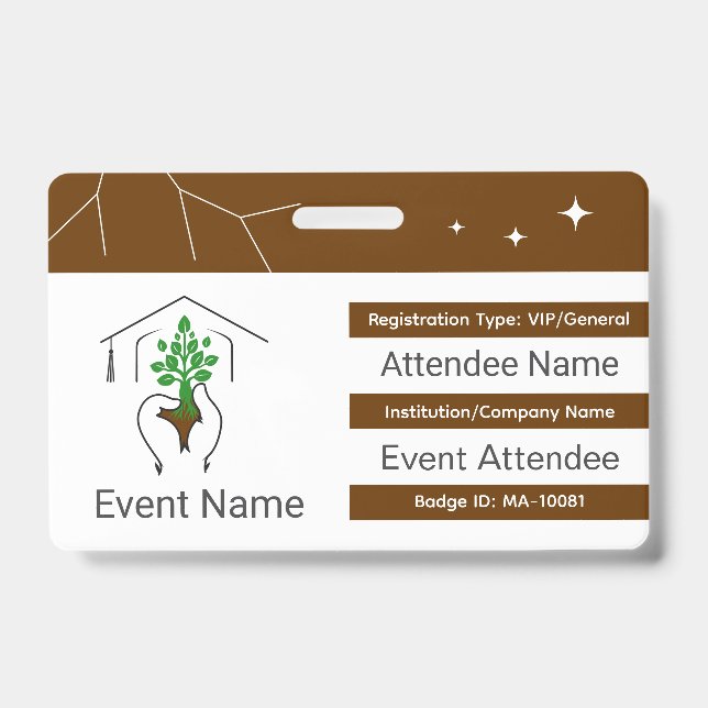 Crachá de identificação personalizado com código Q (Frente)