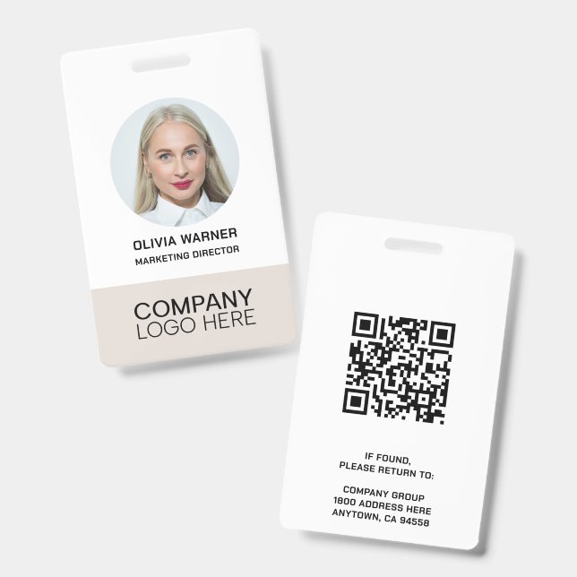 Crachá de identificação personalizado com foto do  (Frente e verso)