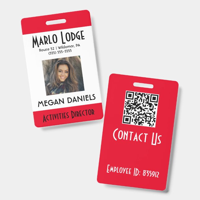 Crachá de Identificação Personalizado com Foto do  (Frente e verso)