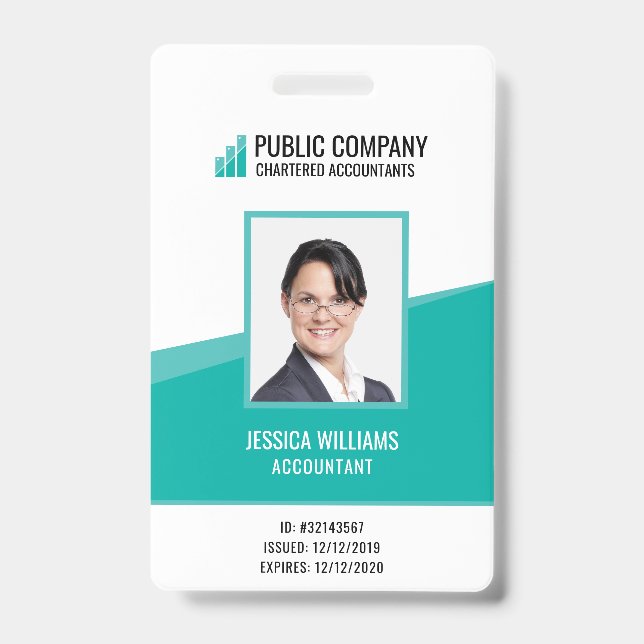 Crachá de Identificação Personalizado com Foto par (Frente)
