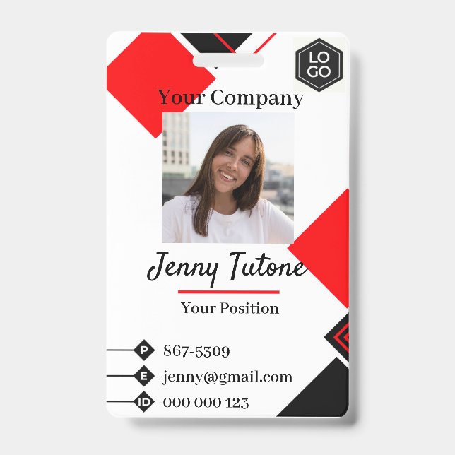 Crachá de Identificação Personalizado com Logotipo (Frente)