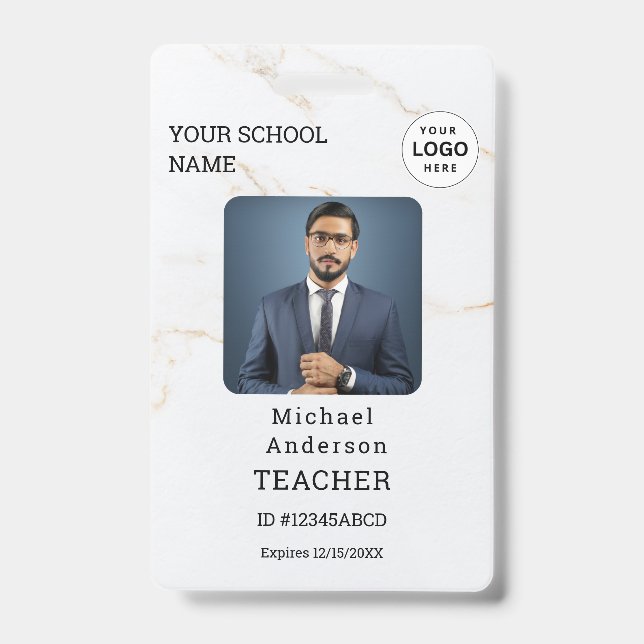 Crachá de identificação personalizado com nome e f (Frente)