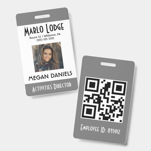 Crachá de Identificação Personalizado de Funcionár (Frente e verso)