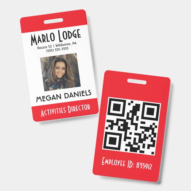 Crachá de Identificação Personalizado de Funcionár (Frente e verso)