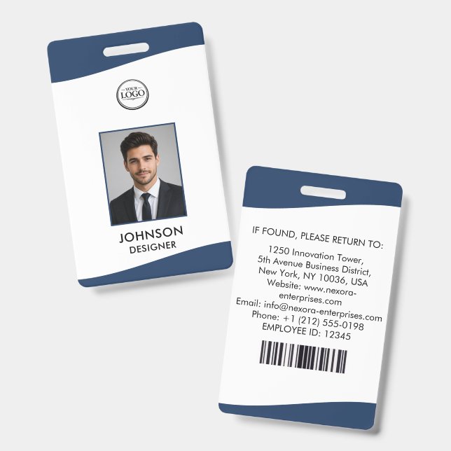 Crachá de identificação personalizado do funcionár (Frente e verso)