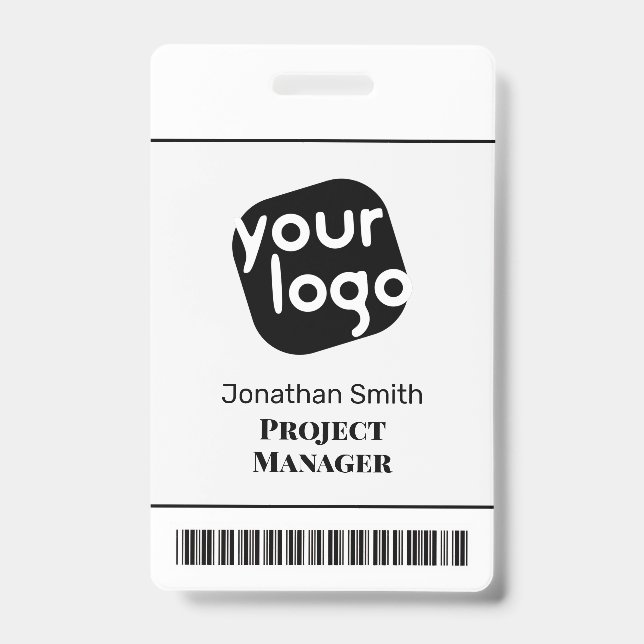 Crachá de identificação personalizado minimalista  (Frente)