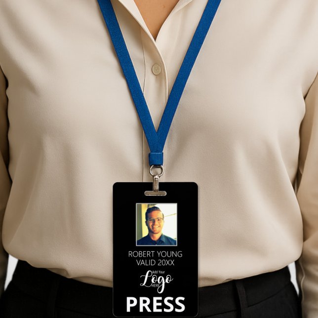 Crachá de identificação personalizado PRESS - Pass (Criador carregado)
