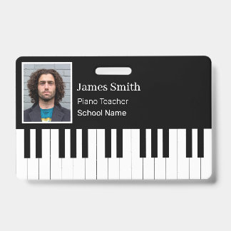 Crachá de Identificação Personalizado Preto e Bran