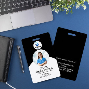 Crachá de Identificação Personalizado Preto e Bran