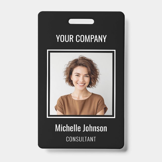 Crachá de Identificação Personalizado Simples Nome (Frente)