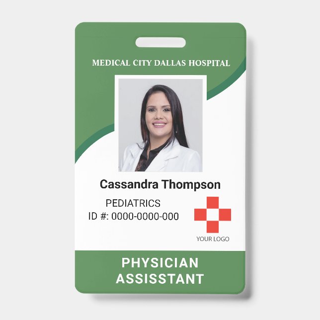 Crachá de identificação personalizado verde para f (Frente)