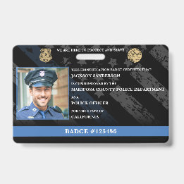 Crachá de identificação personalizável de oficial 