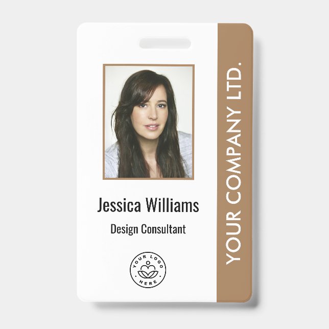 Crachá de identificação pessoal de funcionário cor (Frente)