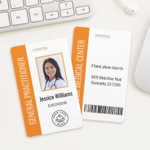 Crachá de Identificação Pessoal de Funcionário Méd