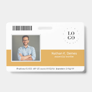 Crachá de Identificação Pessoal de Funcionário Seg