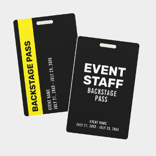 Crachá de Identificação Preto para Equipe de Event