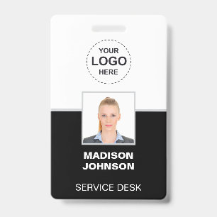 Crachá de identificação preto personalizado com fo