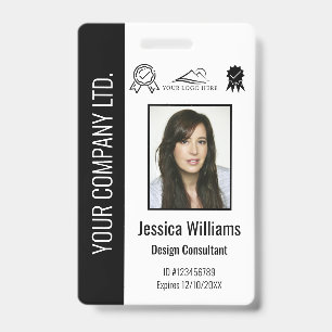 Crachá de identificação preto personalizado para f