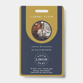 Crachá de Identificação Profissional Azul Marrom