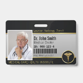 Crachá de Identificação Profissional Médico Caduce