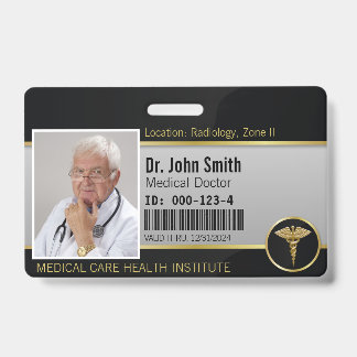 Crachá de Identificação Profissional Médico Caduce